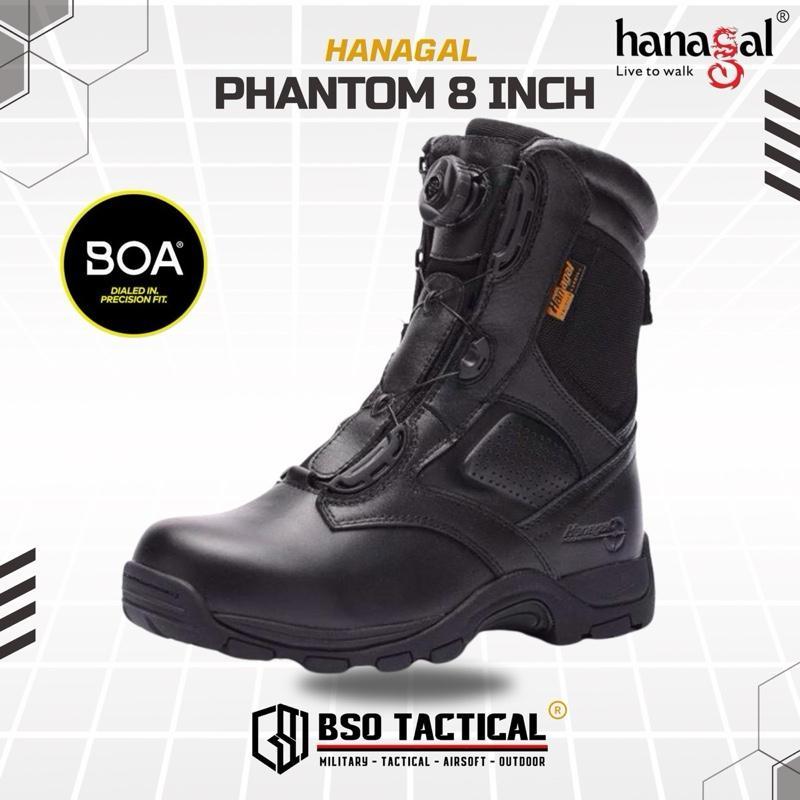 Sepatu Tactical Hanagal Phantom 8 Inch High Boots BOA System Black