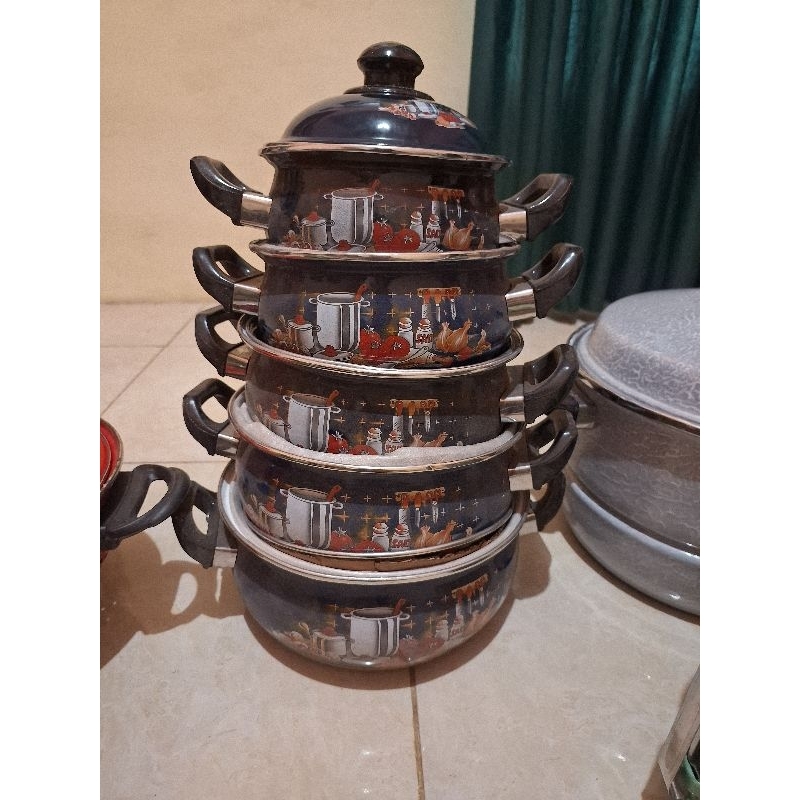 Panci 5 susun enamel