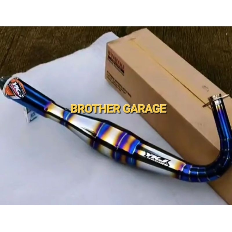 KNALPOT YKJ ASLI ORIGINAL RX KING BLUE TITANIUM