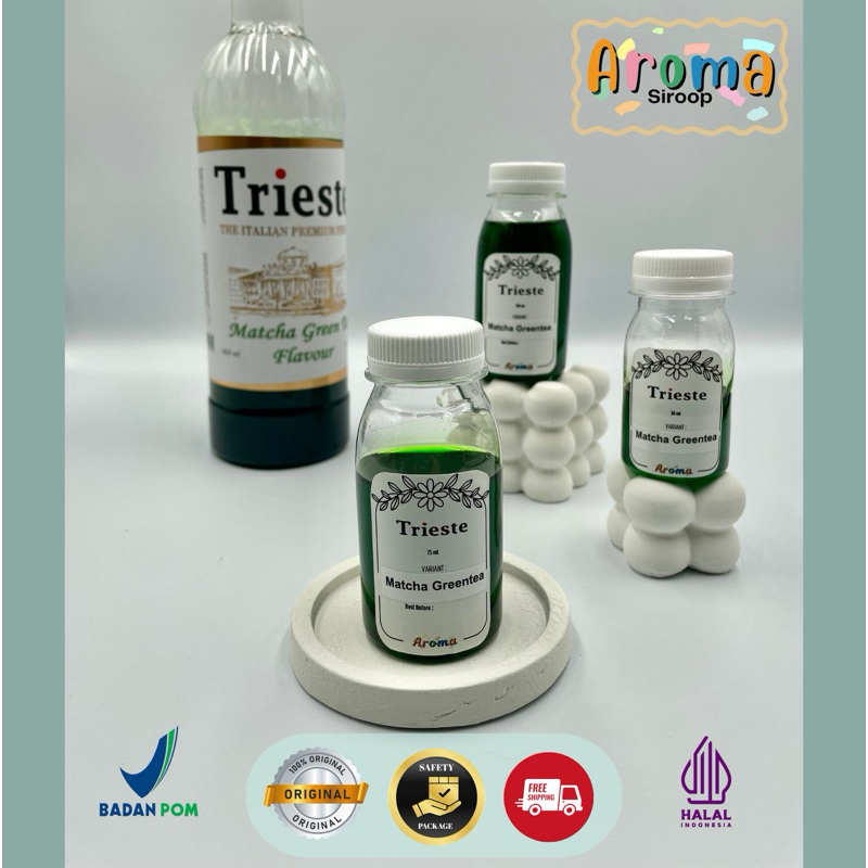 

Trieste Syrup - REPACK Sirup Trieste Matcha Greentea ( 100ml - 75ml - 30ml ) Asli 100% ORIGINAL
