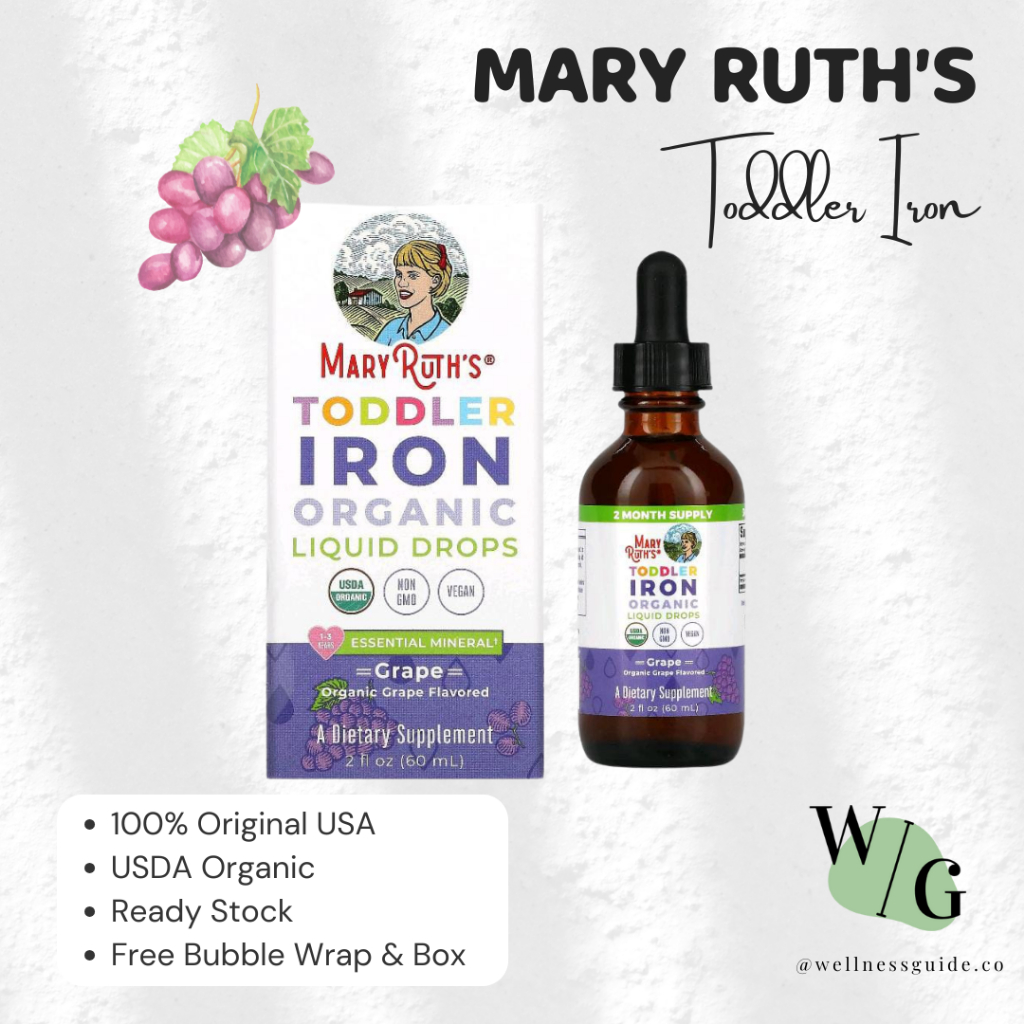 MARY RUTH'S TODDLER IRON ORGANIC LIQUID DROPS 1-3 TAHUN RASA ANGGUR 60ML