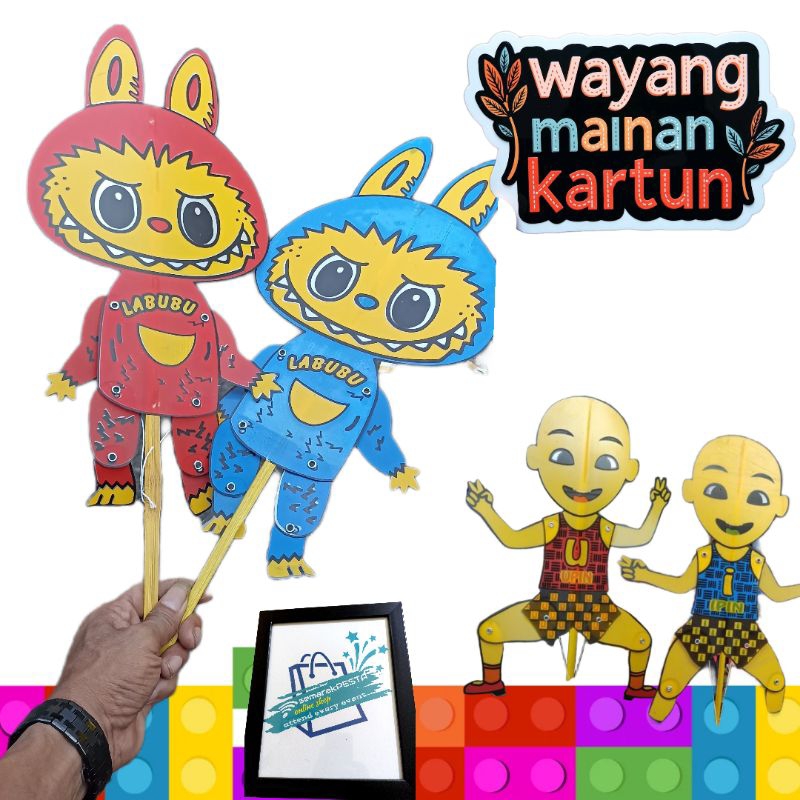 (1Pcs)boneka wayang,wayang upin ipin,mainan anak,edukasi,wayang mainan,wayang karakter