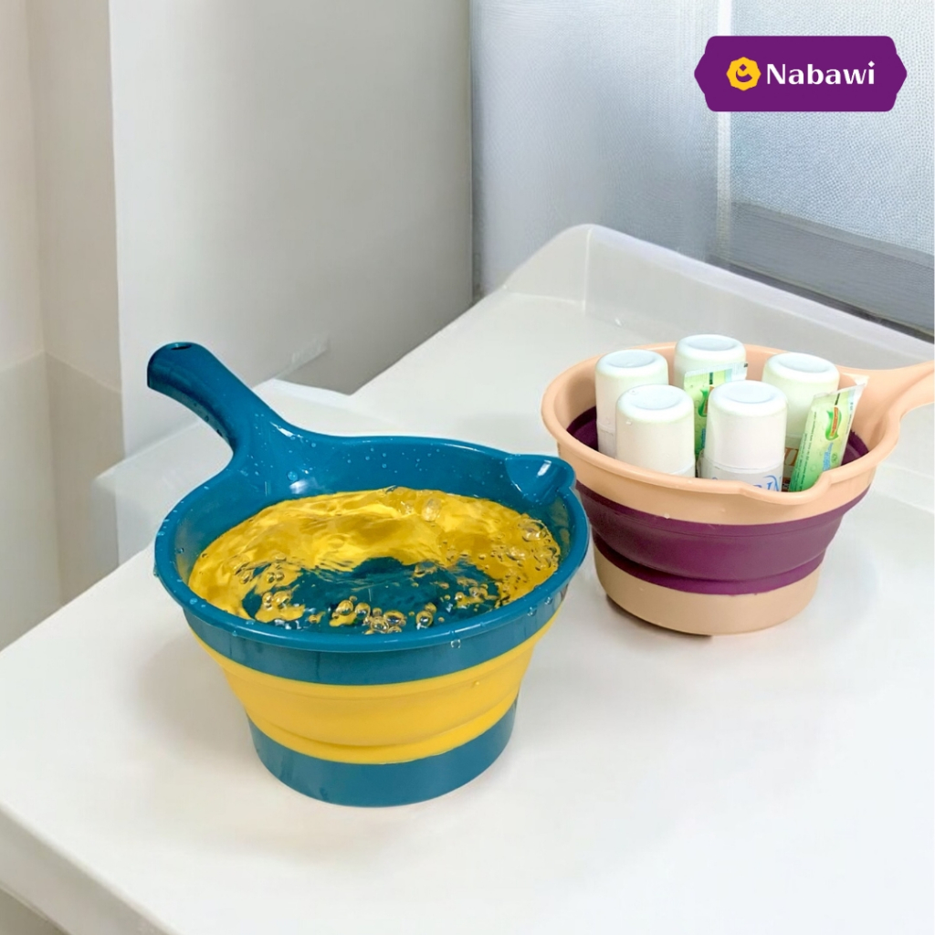 Gayung Lipat Portable Plastik Silikon Premium Tebal Gayung Mandi Serbaguna Perlengkapan Haji Umroh
