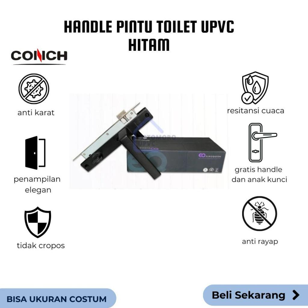 Handle Gagang Pintu Toilet UPVC Hitam