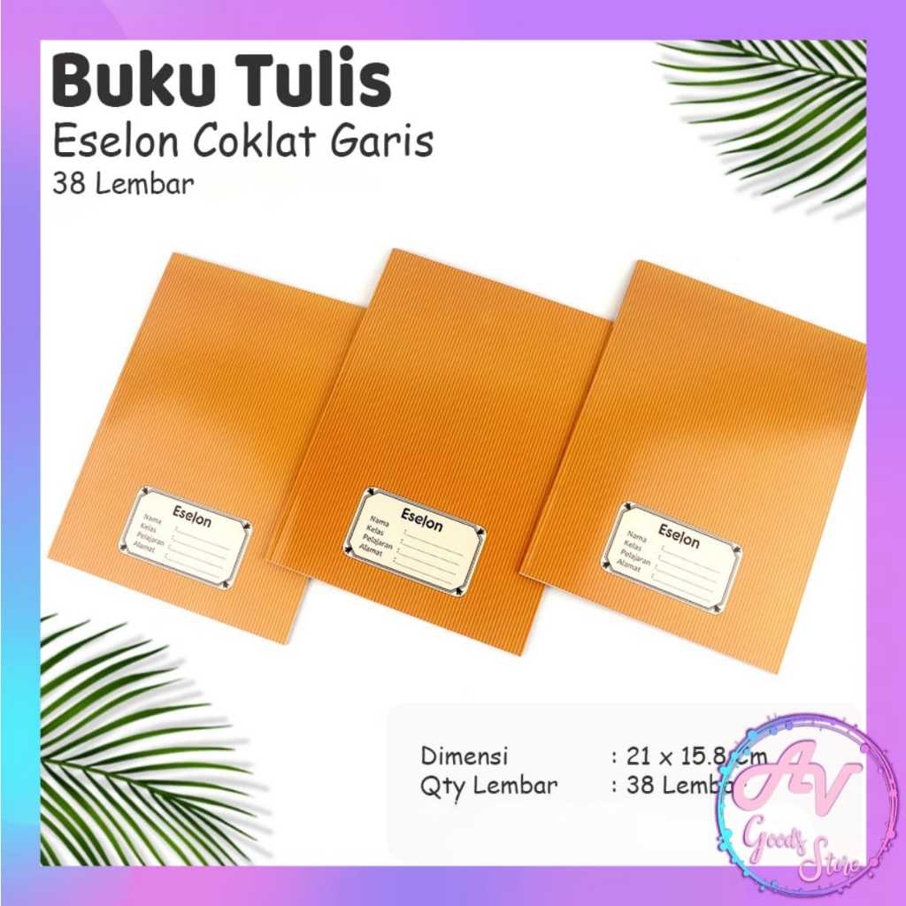 

1Pak Buku Tulis KRAFT 38lembar (10pcs) / Buku Tulis ESELON Sampul Coklat 38lbr