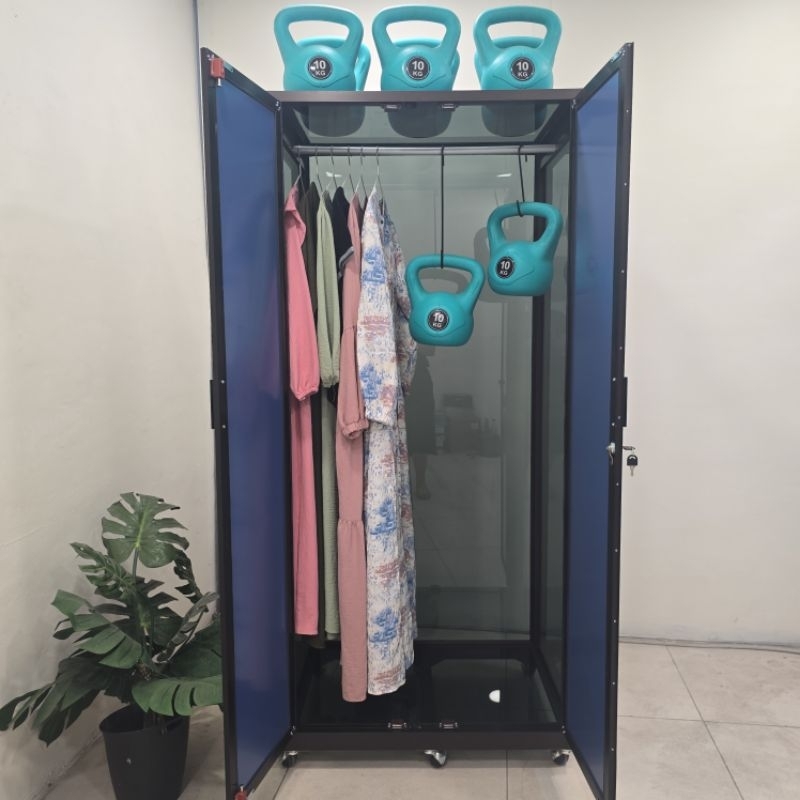 TC ALUMINIUM LB514 80X55X180 B 100X55X180 LEMARI BAJU PREMIUM ALUMINUM TEBAL 1X2 INCH FULL COKLAT TU