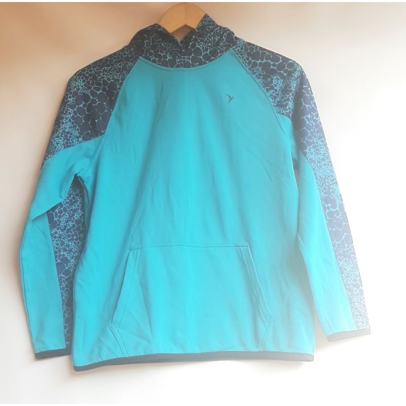 Jaket Sport Olahraga Old Navy Active Athleisure Jacket Teal Blue Hoodie Sweetshirts Unisex Pria Wani