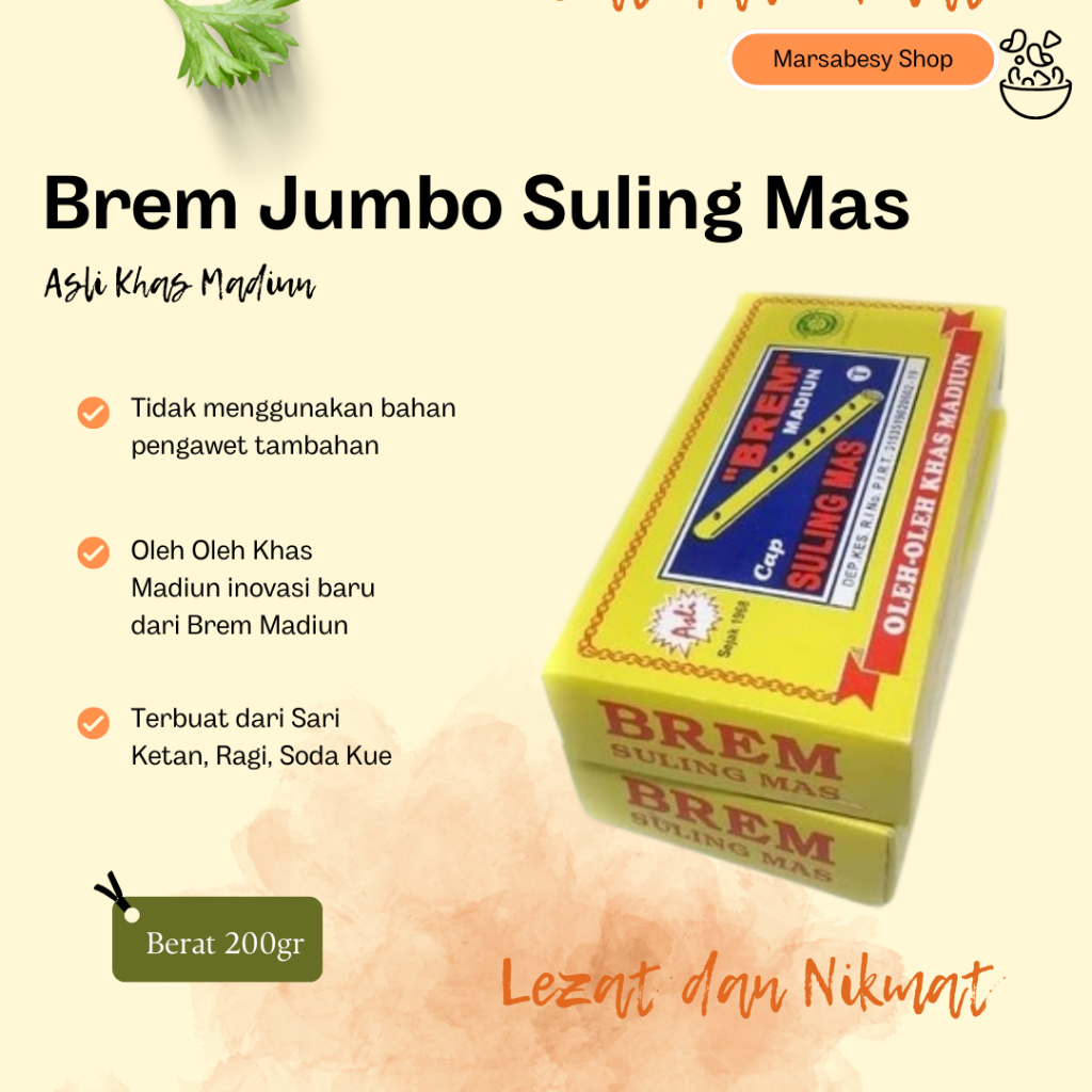 

NEW Brem JUMBO Suling Mas isi 4 Lapis Besar Asli Madiun MURAH BERKUALITAS