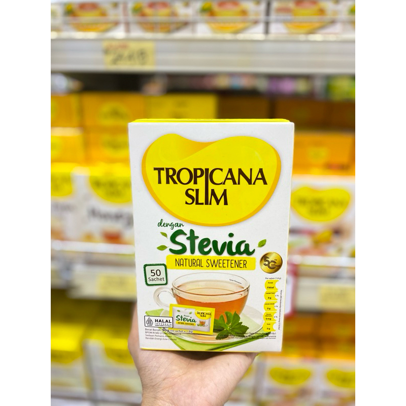 

Tropicana Slim Stevia isi 50 sachet pengganti gula pasir pemanis stevia sachet praktis pemanis 0 kalori cocok untuk diet dan diabetes