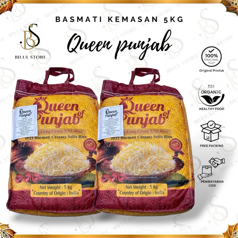 

BERAS BASMATI ASLI INDIA - 5KG Queen of Punjab – Basmati Long Grain XXL Rice