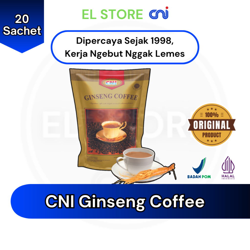 

CNI Ginseng Coffee 20 Sachet Kopi Ginseng Penambah Stamina dan Vitalitas