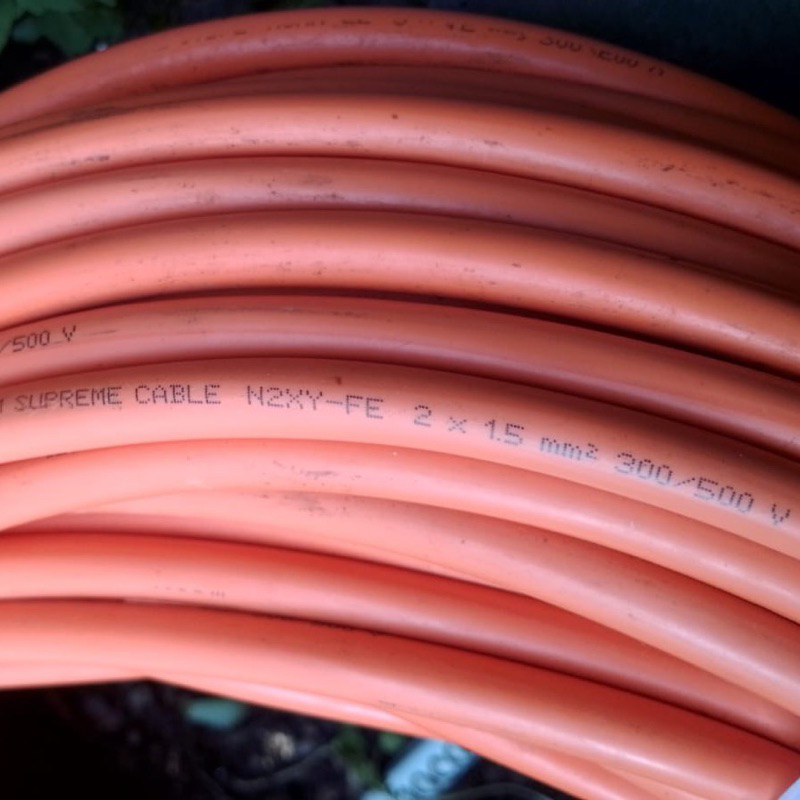 Kabel FRC Fire Resistant Cable N2XY-FE 2x1,5mm Supreme Original (Meteran/Permeter)