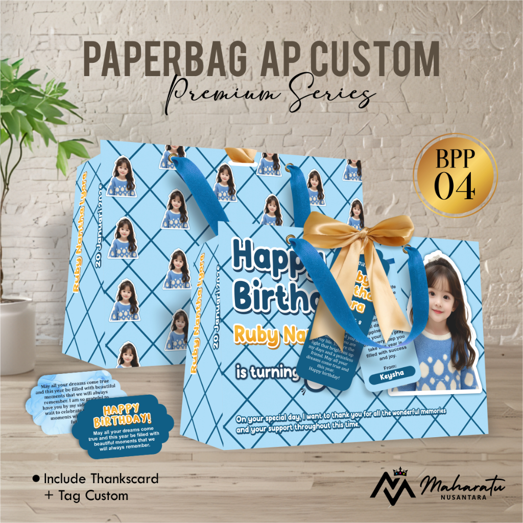 

PAPER BAG CUSTOM PREMIUM - PAPER BAG TEMA ULANGTAHUN - TAS TENTENG BPP BAHAN ART PAPER