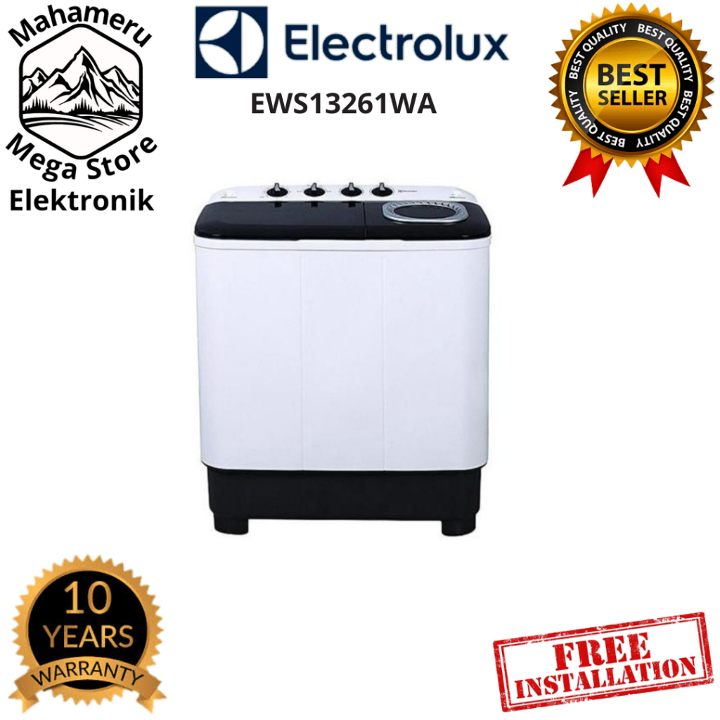 Mesin Cuci ELECTROLUX EWS13261WA 12Kg Twin Tub EWS 13261 WA