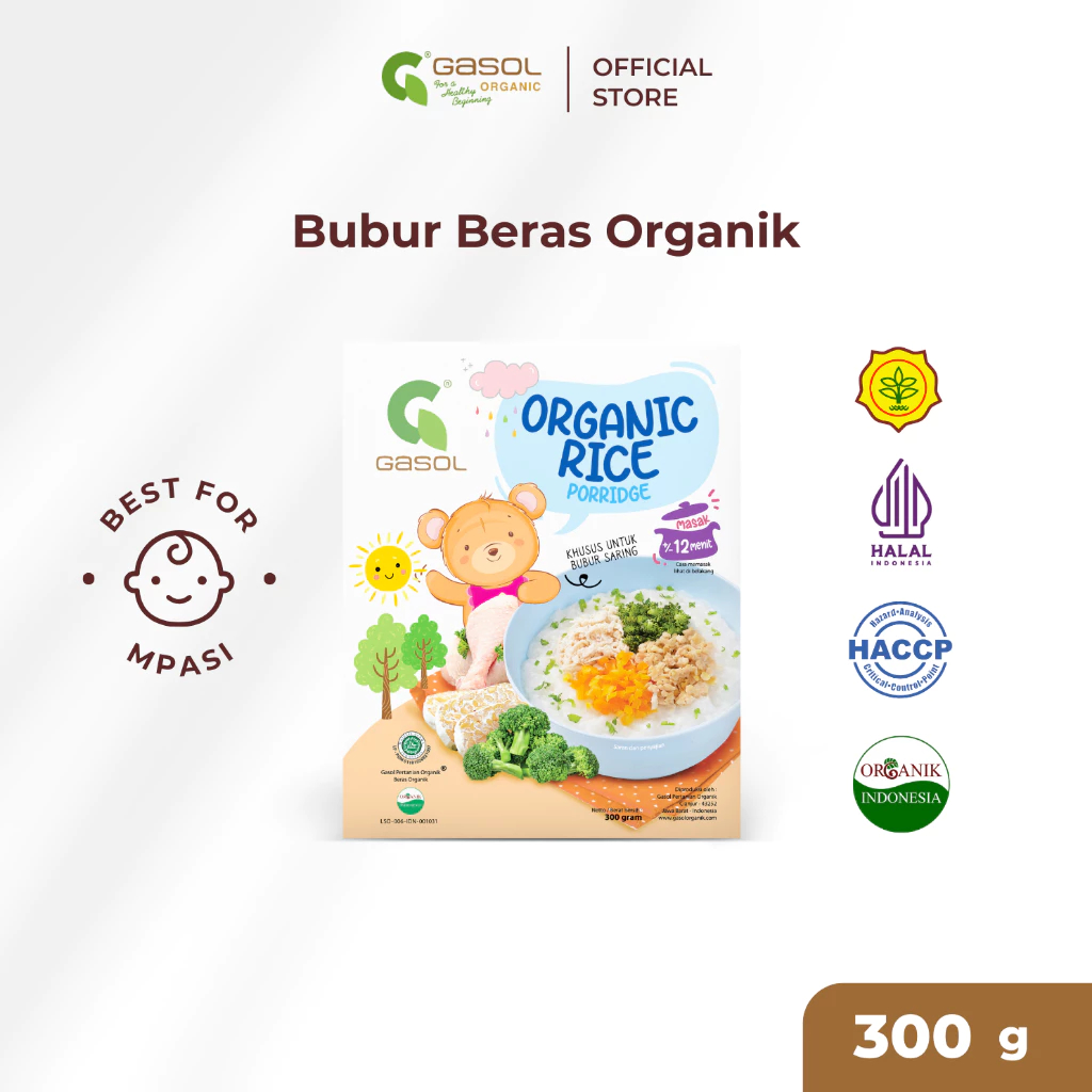 

GASOL Bubur Beras Organik Makanan Bayi MPASI 300gr TERBARU