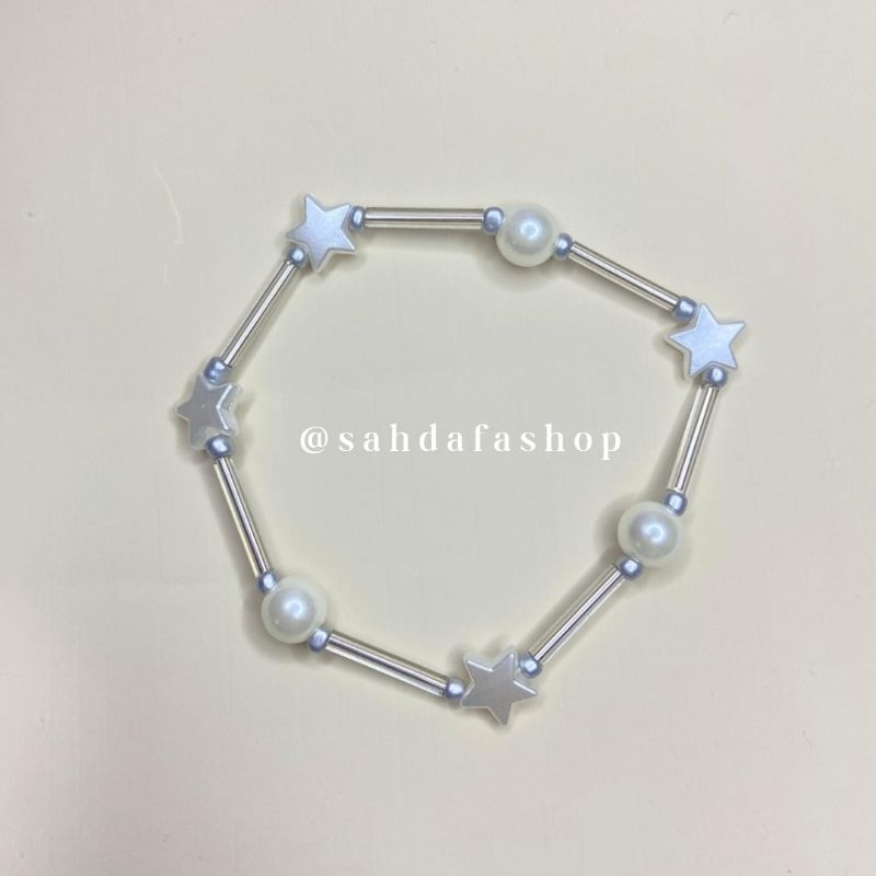 gelang manik-manik silver