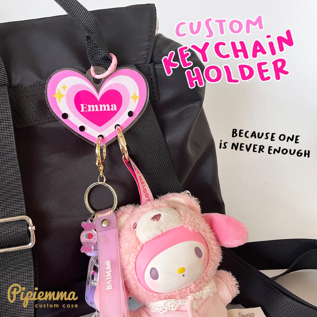 Charm Holder Acrylic Keychain Carabiner Gantungan Tas Custom