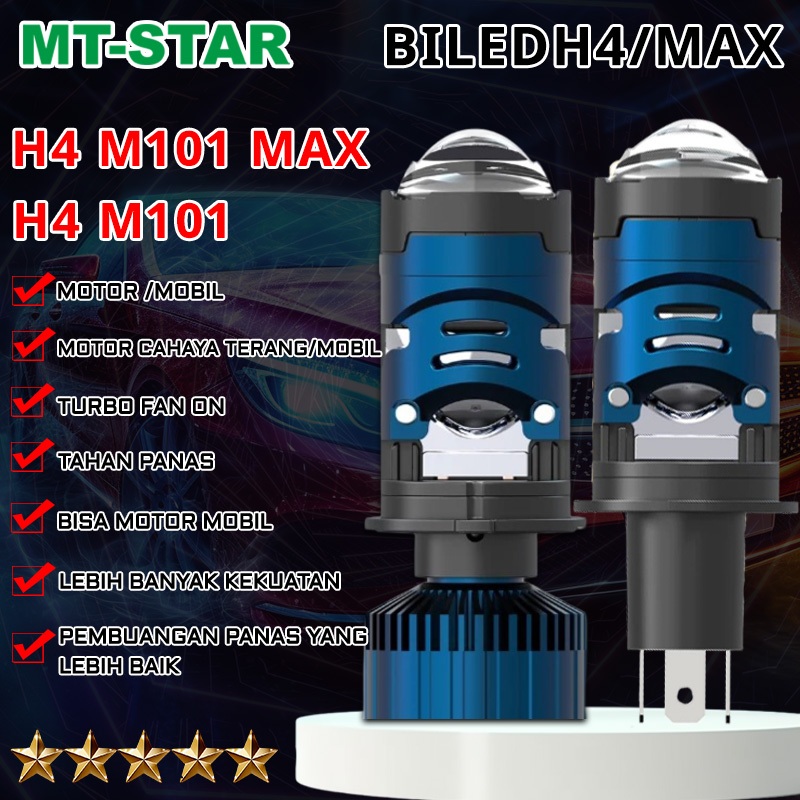 MT-Star Lampu Projector H4 M101/H4 M101 Max Biled Matrix Lampu Proyektor Lensa Cahaya Terang