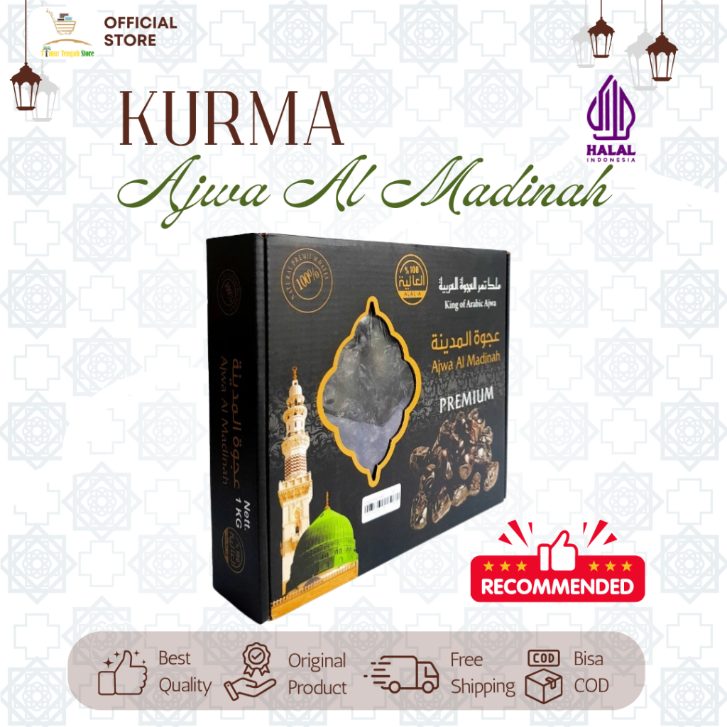 

Kurma Ajwa Al-Madinah Premium King Of Arabic 1kg Oleh-oleh Haji dan Umroh Jajanan Arab Murah
