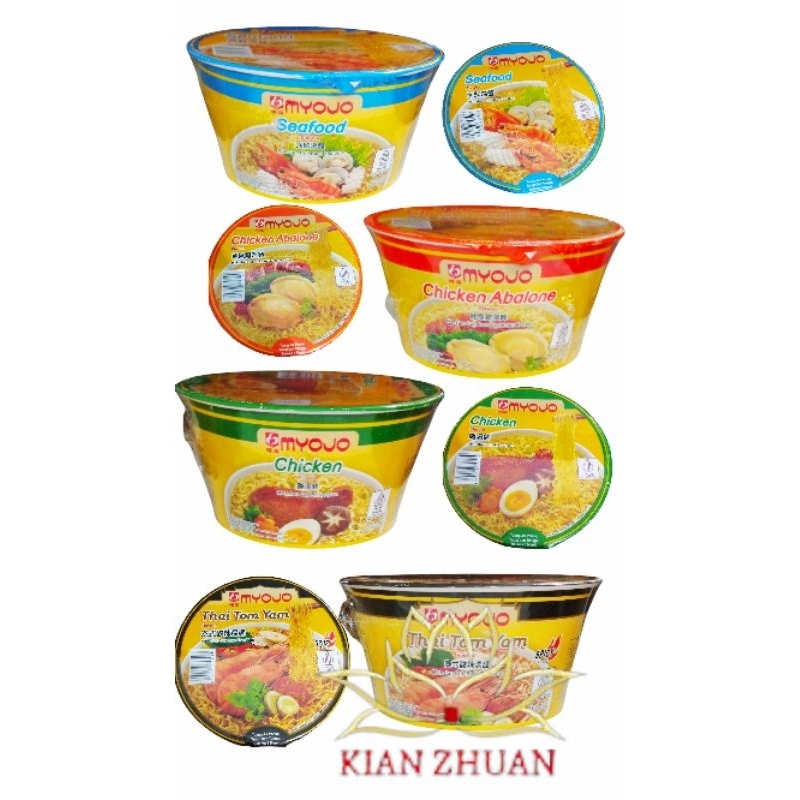 

MYOJO Mie Instan Cup Rasa Seafood,Thai Tom Yum,Chiken Abalone,Chiken 80gr