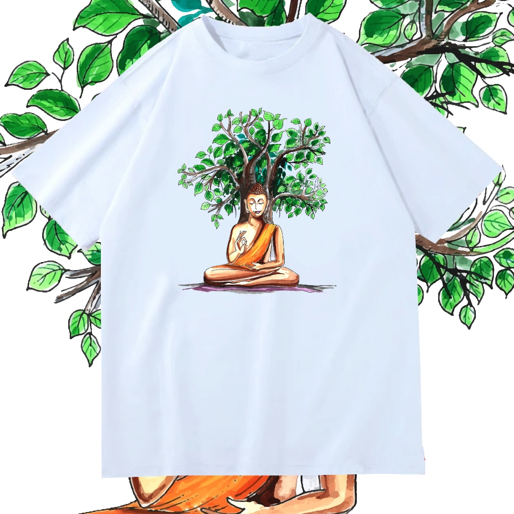 SAYES - KAOS BUDDHA TSHIRT BUDDHIS T SHIRT POHON BODDHI SKETCH