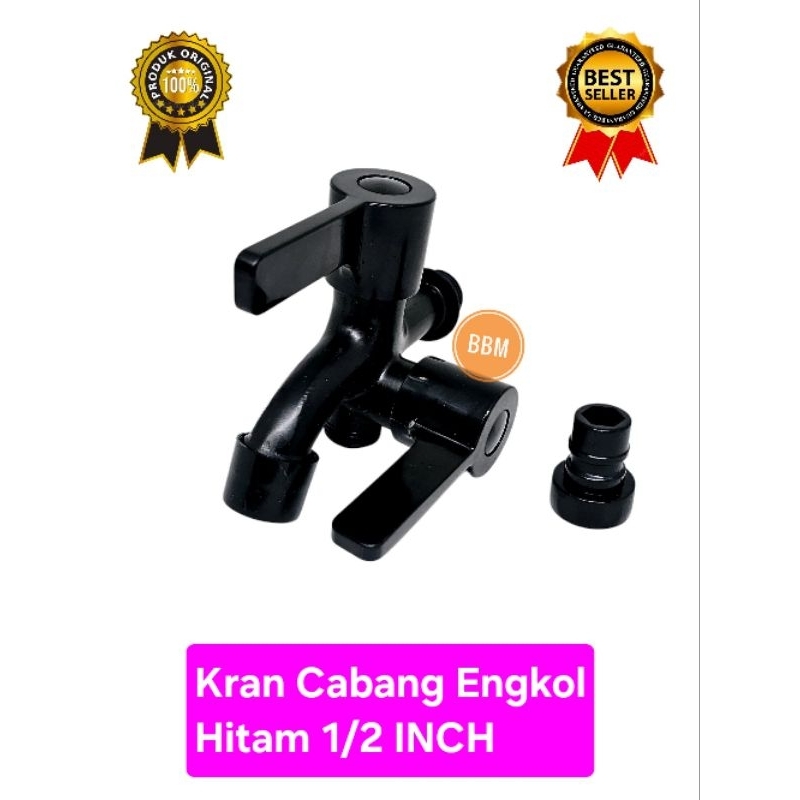Keran Air Kran Air Cabang 2 Hitam Kran Selang Mesin Cuci Keran Air Cabang 2 Shower Hitam Kran Cabang