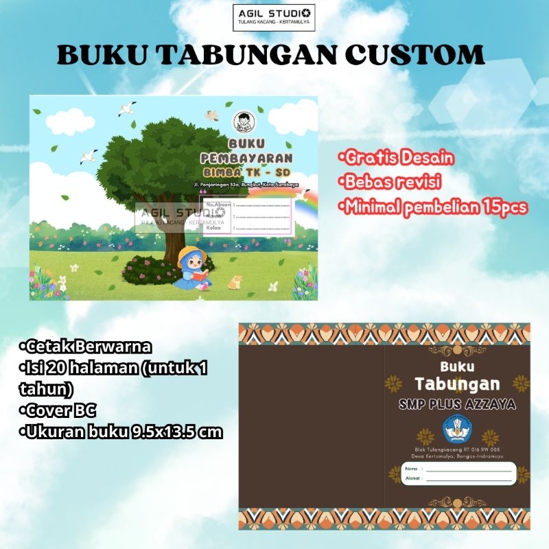 

Buku Tabungan Custom Sekolah Anak/Bank sampah/Hari raya/Kurban Dll