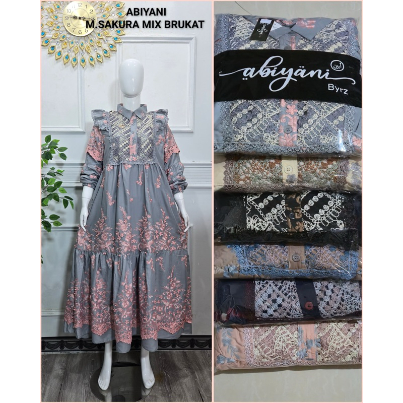 GAMIS MIDI KATUN BORDIR 3D PREMIUM MIX BURKAT BY ABIYAN SULTAN