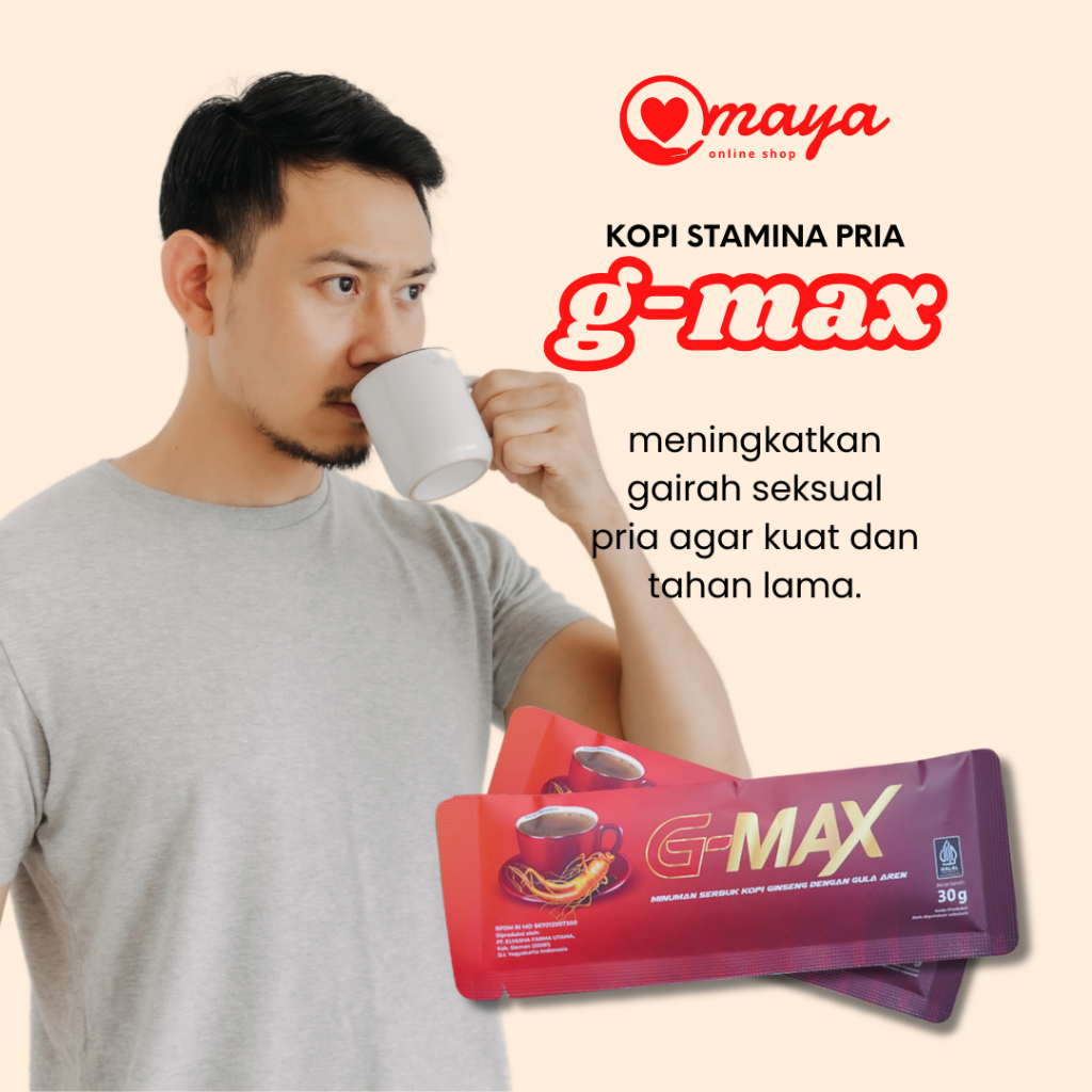 

G-MAX Kopi Ginseng Penambah Stamina Pria Kuat Tahan Lama 1 Sachet @ 30 Gram