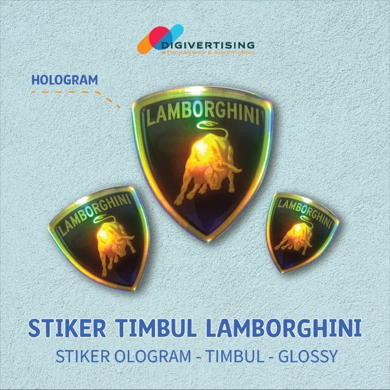 Stiker Mobil/ Emblem Lamborghini/Stiker Resin