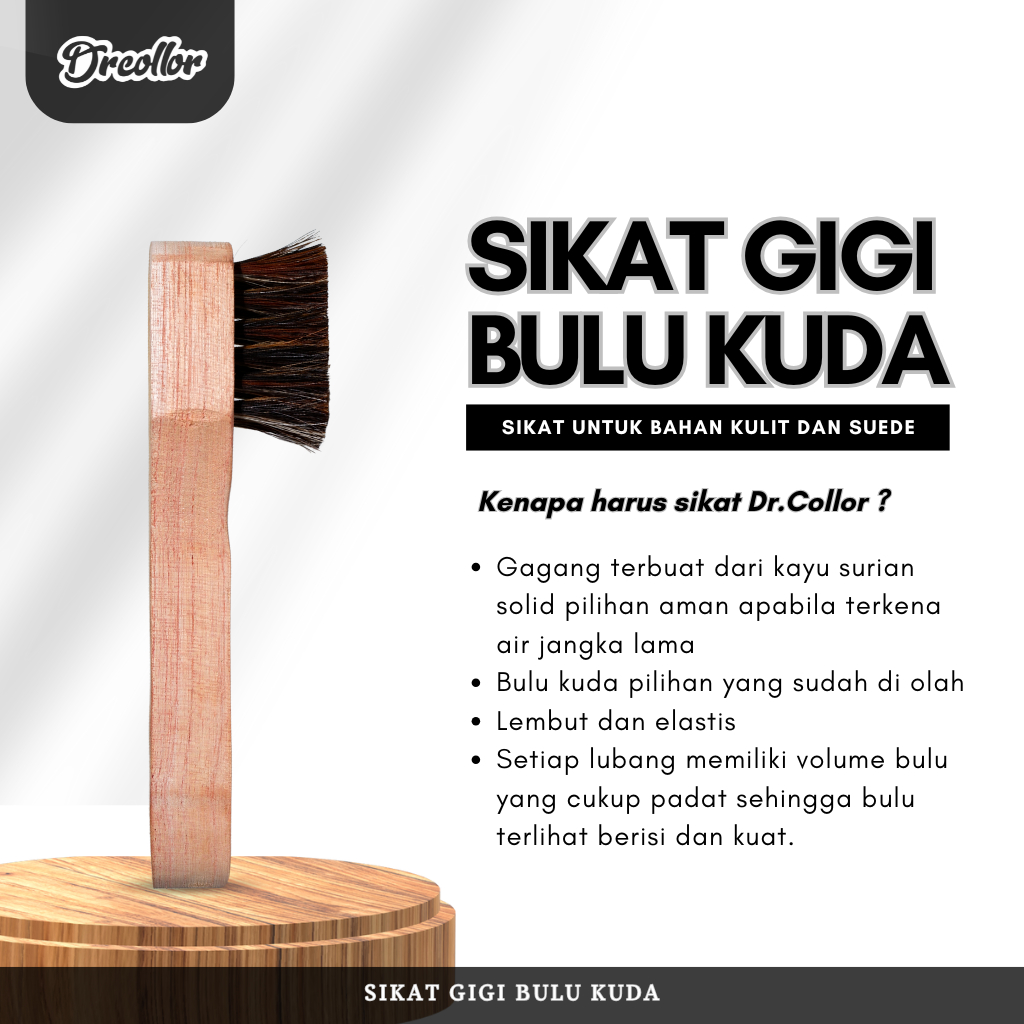 Sikat bulu kuda halus horse hair untuk sepatu tas jaket