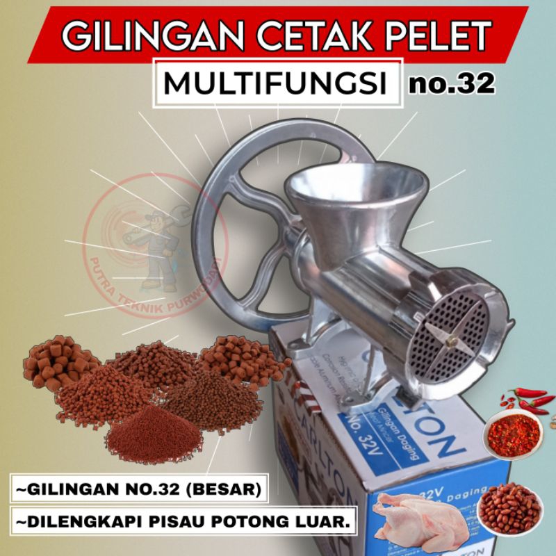 CETAK PELET GILINGAN DAGING CARLTON NO 32 MESIN CETAK PELET Ikan GILING KACANG BUMBU SAMBAL , mesin 