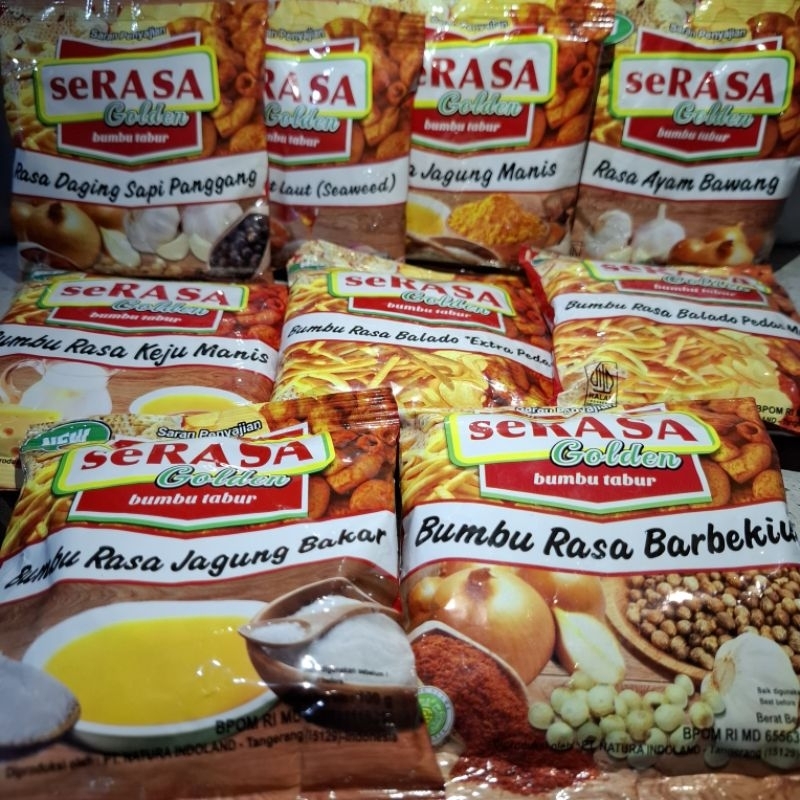 

Serasa golden bumbu tabur 100gr bumbu snack makaroni bumbu keripik cabai bubuk perasa seasoning powder bumbu perasa termurah