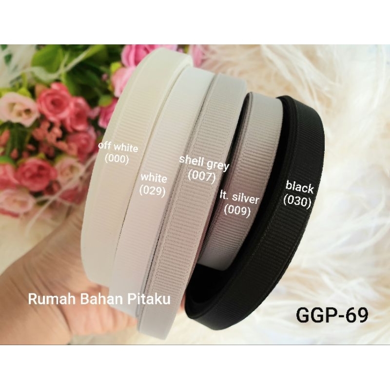 

(GGP-69)PITA GROSGRAIN IMPORT UKURAN 3/8" (1CM) HARGA PER-ROL.