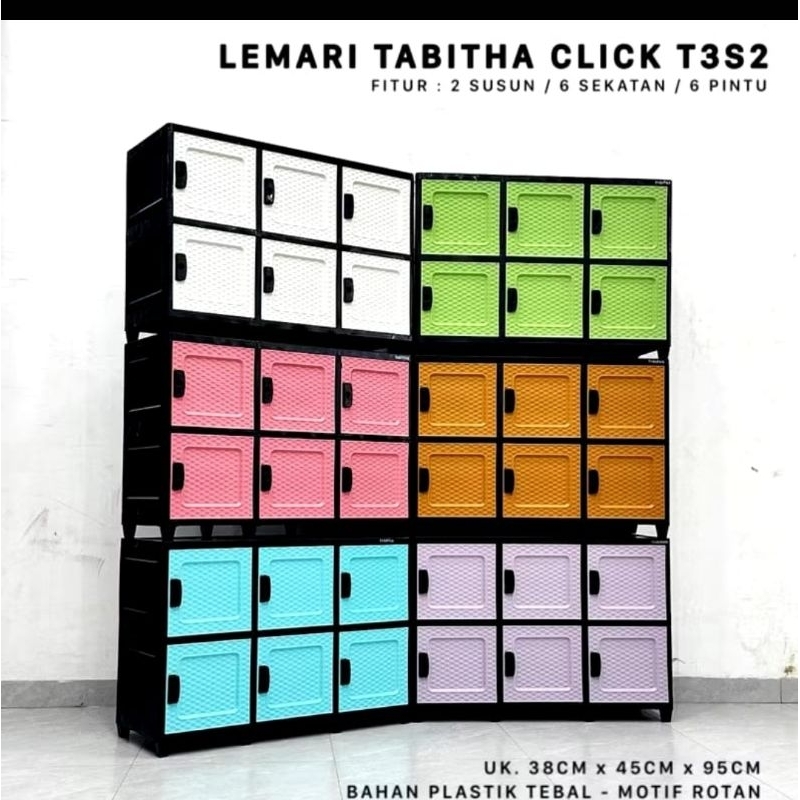 Lemari Plastik Tabitha Susun 3 Serbaguna | Lemari Tabitha Rakitan