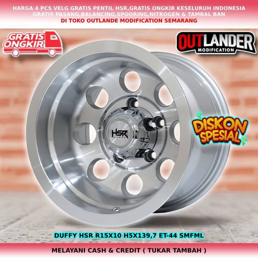 velg mobil offroad/velg mobil daytona r15 lebar 10, velg mobil Escudo Jimny dll velg hsr duffy r15
