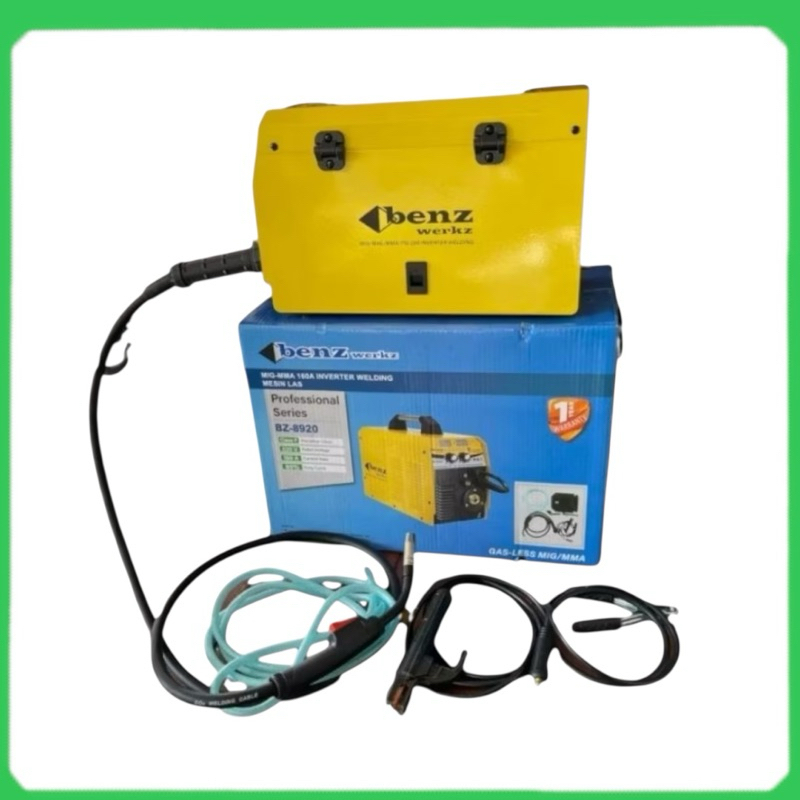 MESIN LAS MIG 160A MAG TIG ARGON 160 2 IN 1 GAS TANPA GAS COD 5KG BENZ
