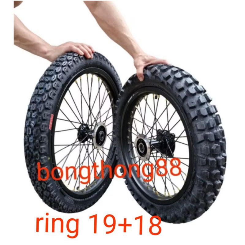 Paketan Velg klx DTracker bf Trail Custam  plus ban depan  ring 19/ 70/100 Depan + belakang  ring 18