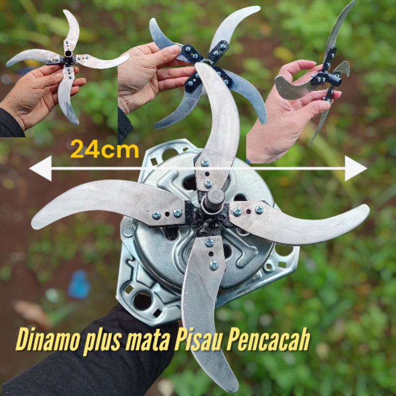Dinamo plus pisau pencacah sayuran untuk membuat mesin pakan ternak