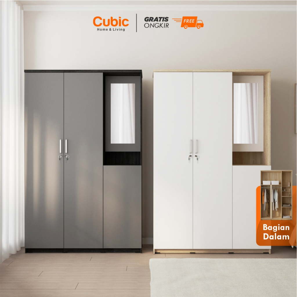 Cubic LUNA LPM 301 Lemari Pakaian 3 Pintu / Lemari Baju / Wardrobe