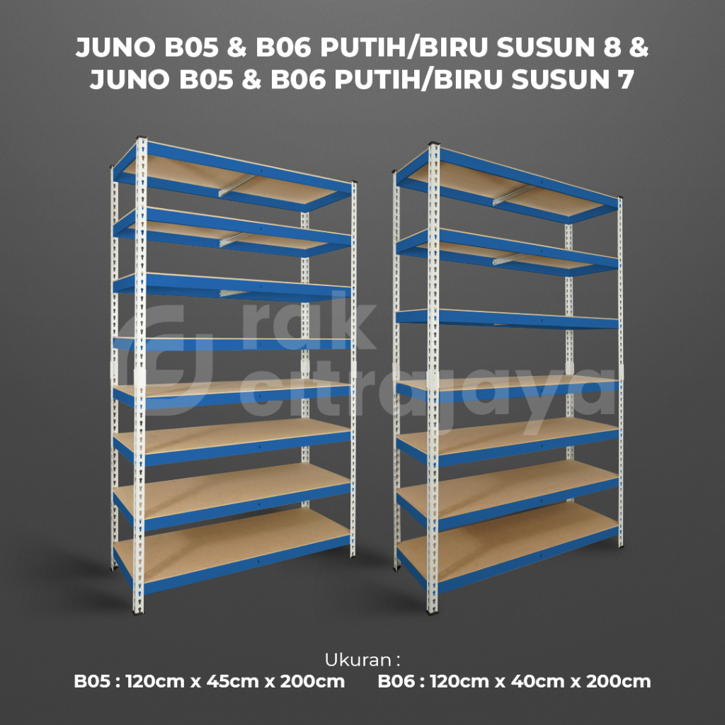 BOLTLESS RAK BESI GUDANG SIKU LUBANG SERBAGUNA TIDAK PERLU BAUT HEAVY DUTY | TIANG PUTIH - SHELVING 