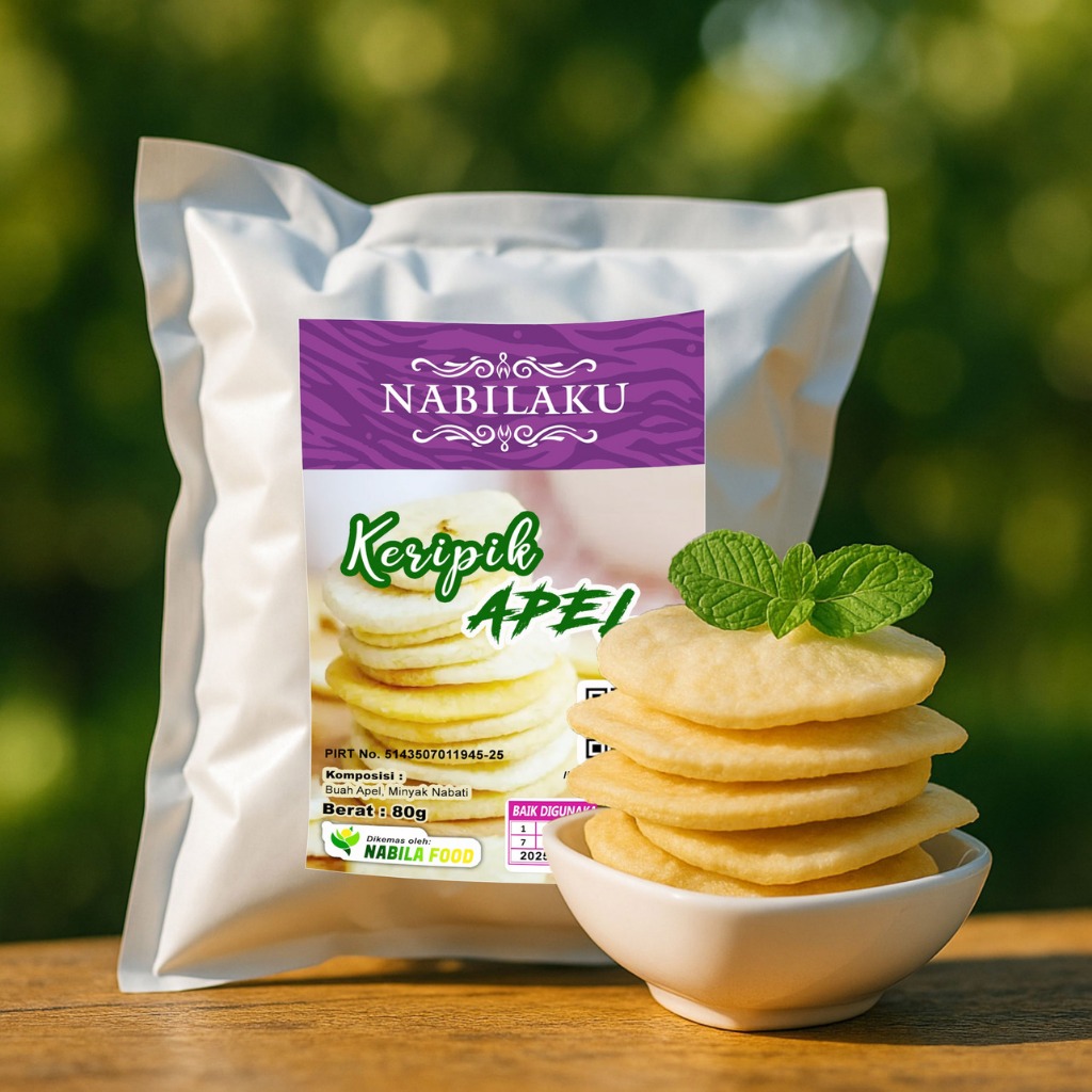 NABILAKU Snack Keripik Kripik Buah Apel Khas Malang Asli GRADE A SUPER 80g