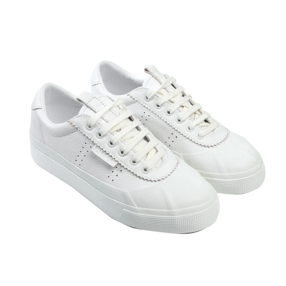 Sepatu Sneaker Pria Superga 2843 Clubs Leather X Makna Total White