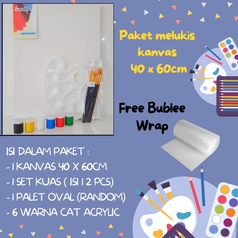 

Paket Lengkap Melukis Set Kanvas 40x60cm Cat Acrylic Kuas Palet