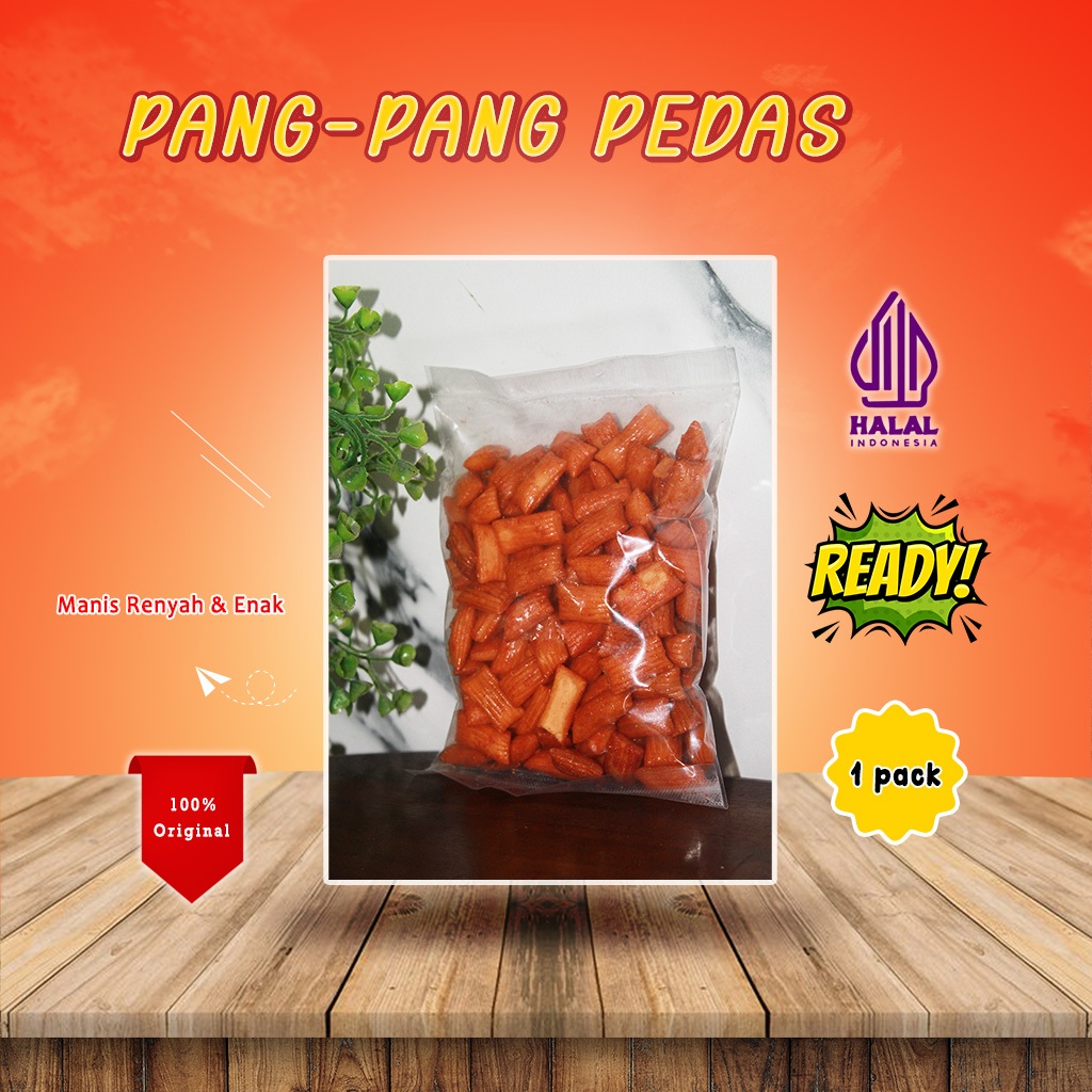 

Pang Pang Cemilan Pedas Manis Gurih Renyah Snack Kue Bantal 119gr