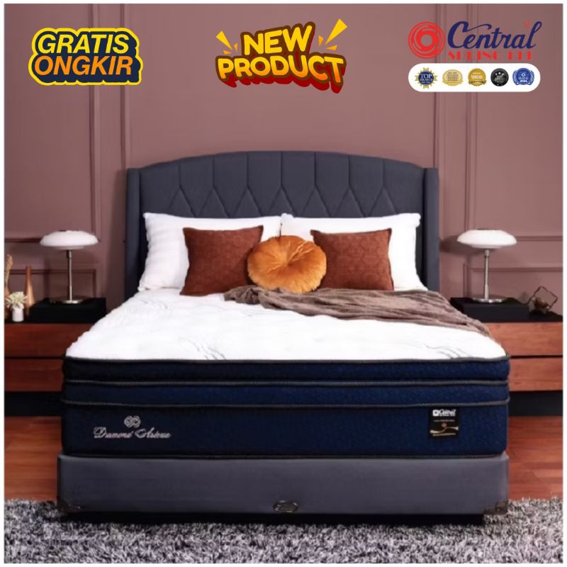 Kasur Springbed Central Diamond Asteria Pocket Spring Plushtop Latex Encasement