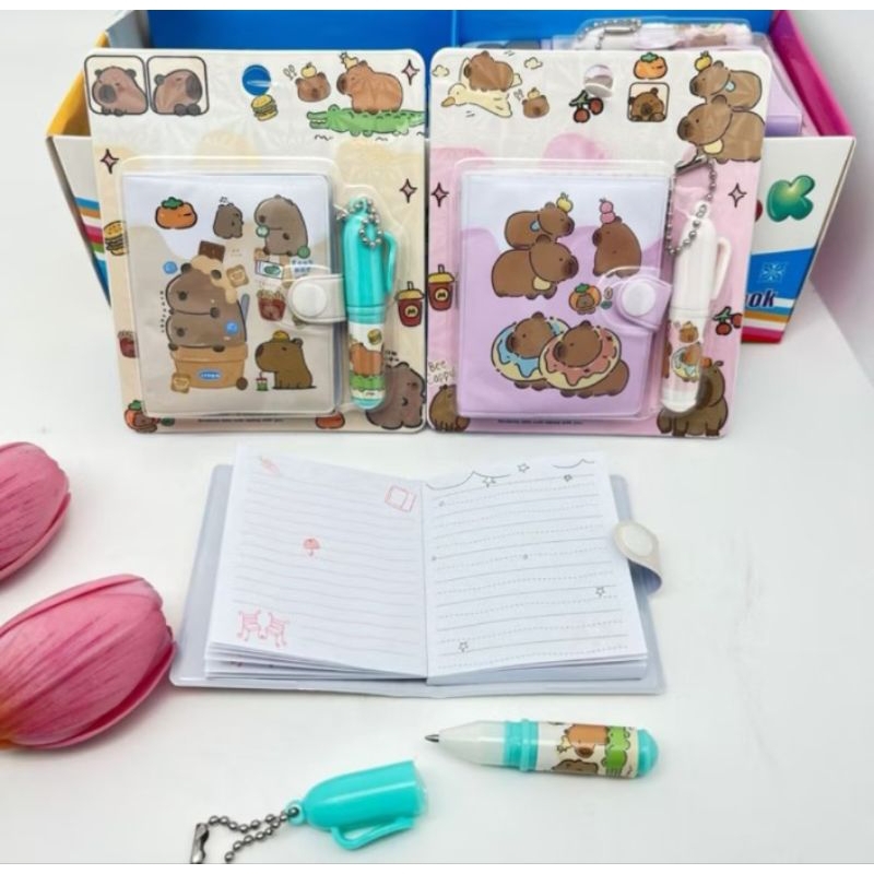 

Mini Klip Note Book And Pen Buku Diary Mini Anak Anak motif Sanrio Buku Kecil Diary Free Pena