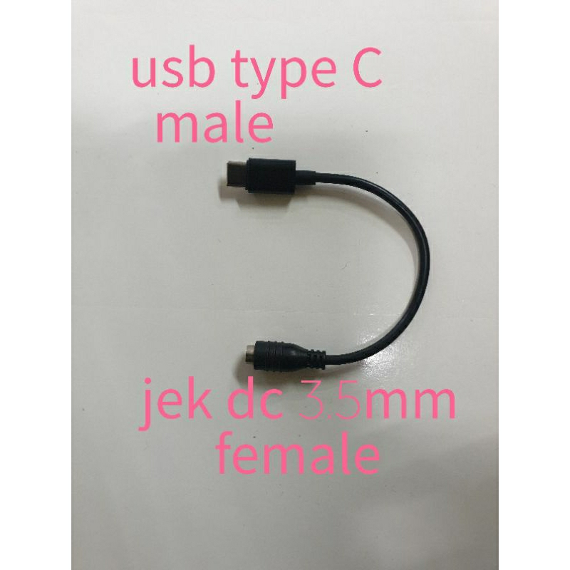 kabel adapter DC 3.5mm female to Usb type C