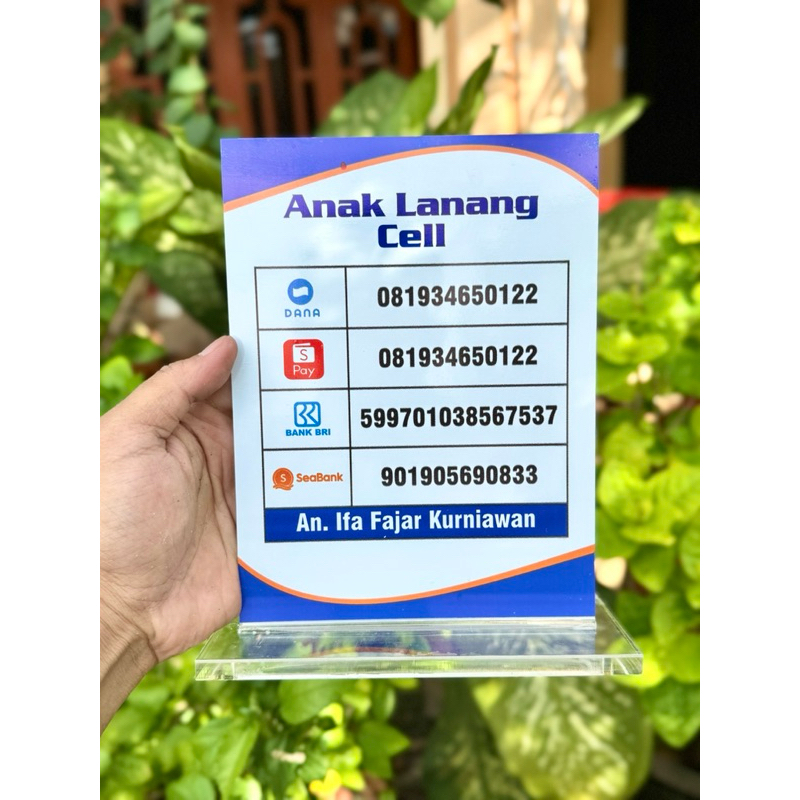 

(BISA CUSTOM) AKRILIK MEJA UKURAN 15x20cm LAYANAN AGEN BANK / SEMUA AGEN BANK