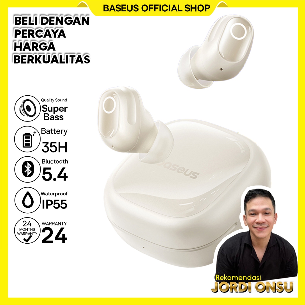 [Jordi Onsu X Baseus] Exclusive Launch TWS BD1 Super Bass IP55 Earphone Bluetooth 5.4 Earbuds